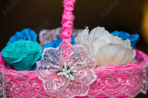 cake with pink flowers