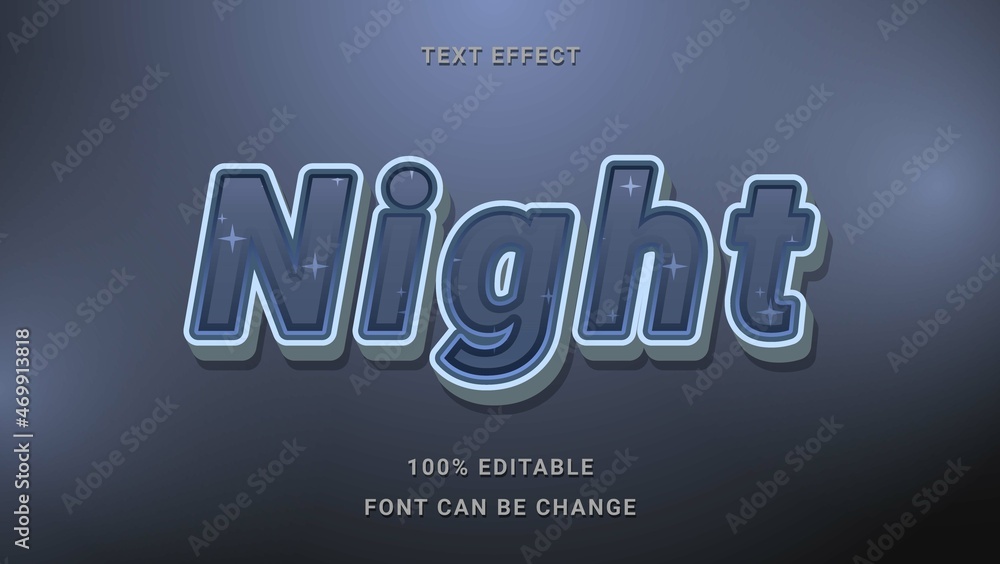 Modern 3D Gradient Dark Blue Word Night Editable Text Effect Design Template Modern 3D Gradient Dark Blue Word Night Editable Text Effect Design Template