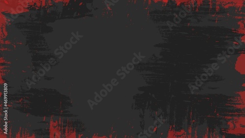 Abstract Scratch Black Gray Background With Red Splash Grunge Frame Design
