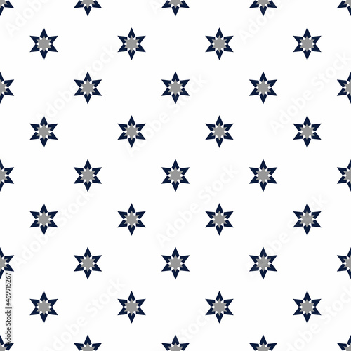 seamless pattern with blue stars on white background. vector illustration 