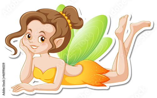 Beautiful fairy cartoon character sticker
