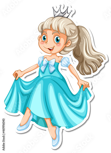 Beautiful princess cartoon character sticker