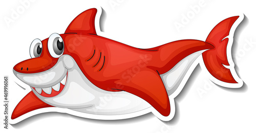 Smiling shark cartoon sticker