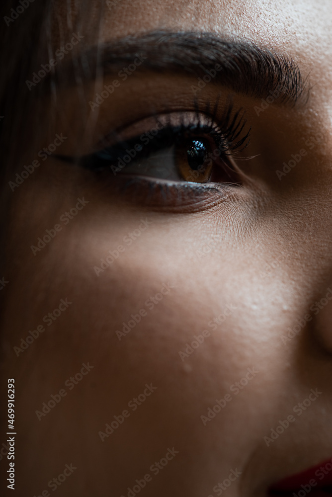Perfect woman with red lips close up fashion portrait Perfect woman with red lips close up fashion portrait