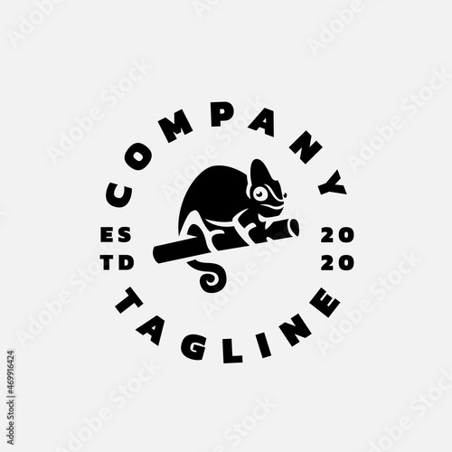 chameleon silhouette minimalist logo design