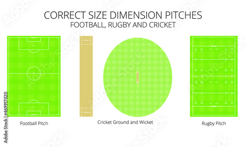 Pitch - Football, Rugby and Cricket - Accurate Correct Size -Dimensions