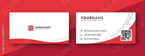 double sided business card design template. red business card design . simple and modern design . vector illustration