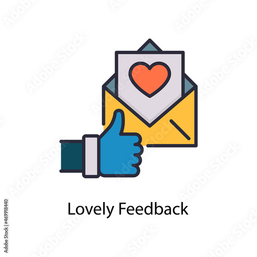 Lovely Feedback vector fill outline Icon Design illustration. Web And Mobile Application Symbol on White background EPS 10 File