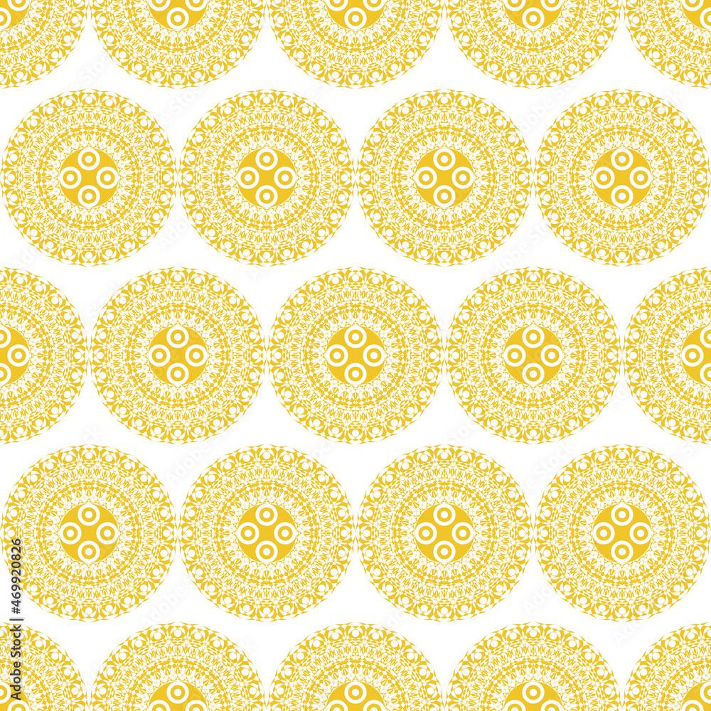 Fototapeta premium Seamless circle pattern with golden color for background and wallpaper