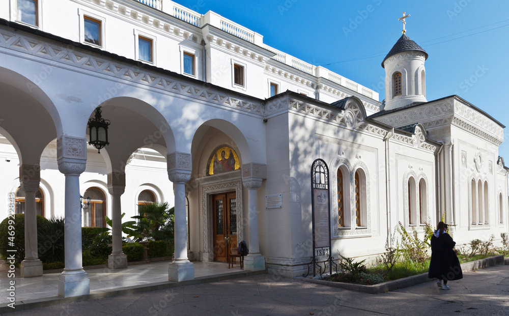 Orthodox Holy Cross House Church of the Livadia Palace, 1863, architect I. Monighetti. Livadia village, Yalta, Crimea