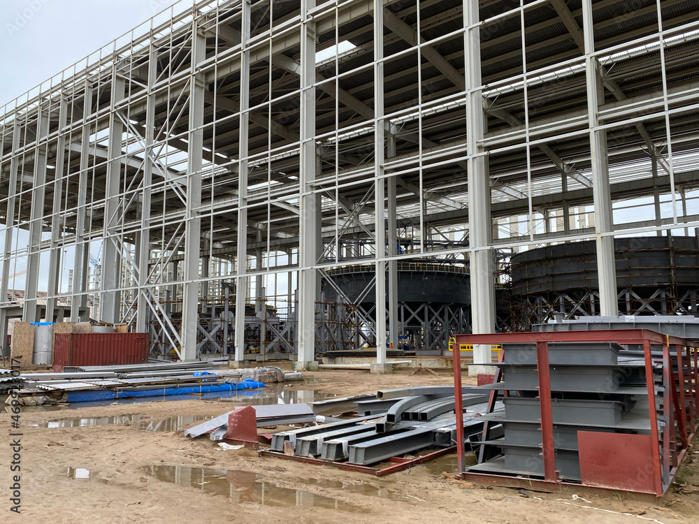 Naklejka premium Construction industry concrete plant and equipment