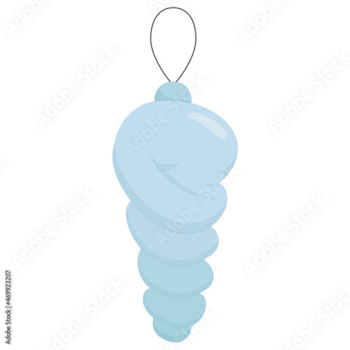 Christmas toy made of soft contours in the form of an icicle