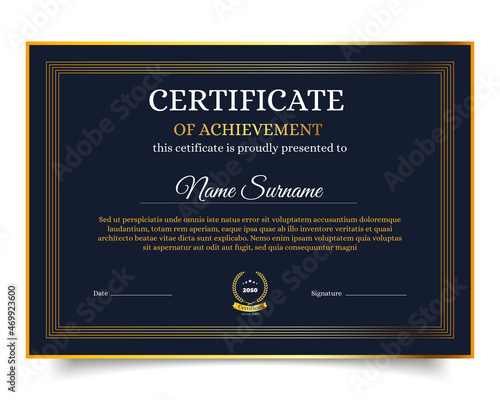 certificate of template vector design 