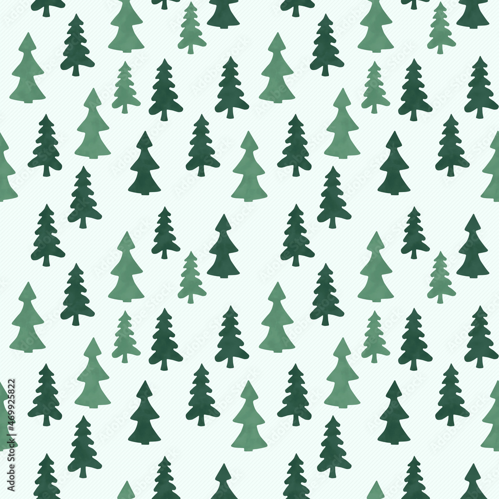 Obraz premium Green trees on white background