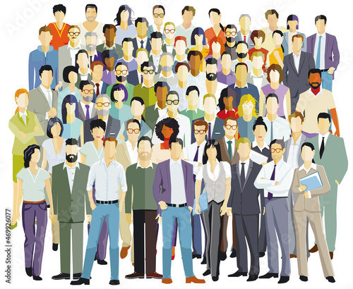 
Gruppe von Menschen, auf weißem Hintergrund. Vektor Illustration