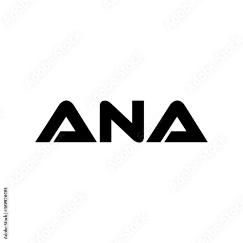 ANA letter logo design with black background in illustrator, vector logo modern alphabet font overlap style. calligraphy designs for logo, Poster, Invitation, etc. photo