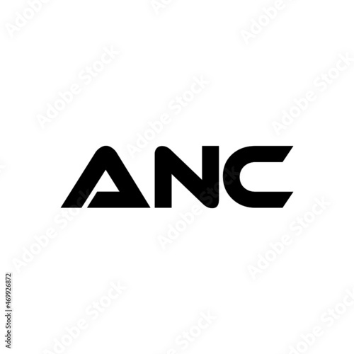 ANC letter logo design with black background in illustrator, vector logo modern alphabet font overlap style. calligraphy designs for logo, Poster, Invitation, etc. photo