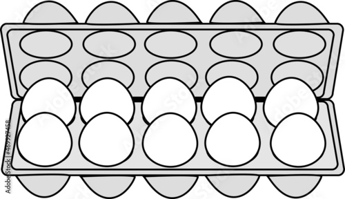 パックに入った可愛い卵のイラスト