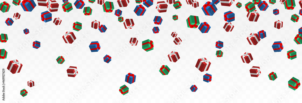 Vector Christmas gifts falling from the sky png. PNG gifts, multicolored gifts, box, Christmas gift, holiday.
