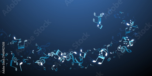 Music notes flying vector design. Melody