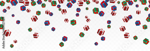 Vector Christmas gifts falling from the sky png. PNG gifts, multicolored gifts, box, Christmas gift, holiday.