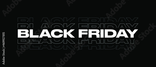 Black Friday Typography Banner. Modern  Black Friday  Text Logotype on Black background