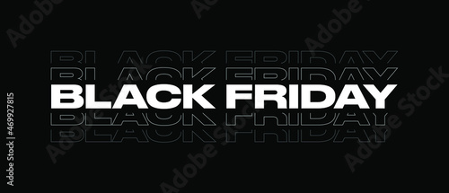 Black Friday Typography Banner. Modern 'Black Friday' Text Logotype on Black background