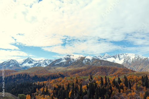 landscape autumn mountains and sky