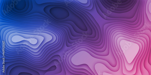 Papercut multi layers 3D blue and pink color texture vector background.  Abstract modern geometric shape multi layer 3d papercut luxury background with multi color elements, topography map concept.