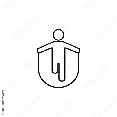 person with skipping rope vector icon jumping-rope sign