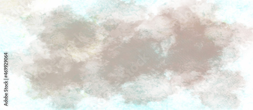 Watercolor painted background with blots and splatters. Brush stroked painting. 2D Illustration.