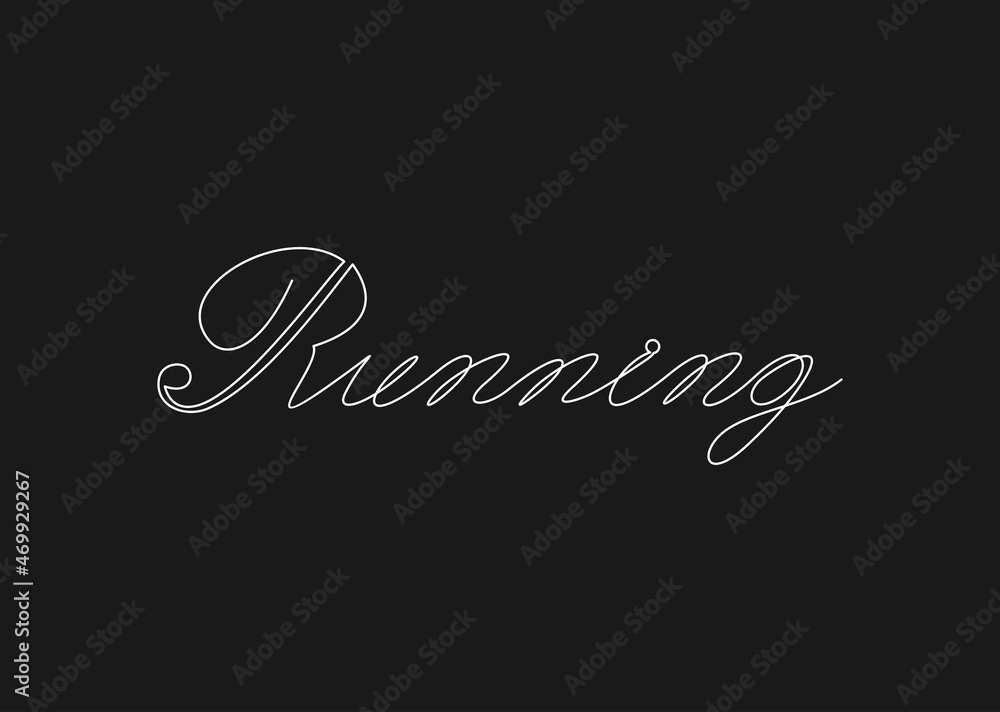 Creative running logo.Continuous line drawing. 