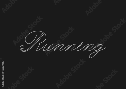 Creative running logo.Continuous line drawing. 