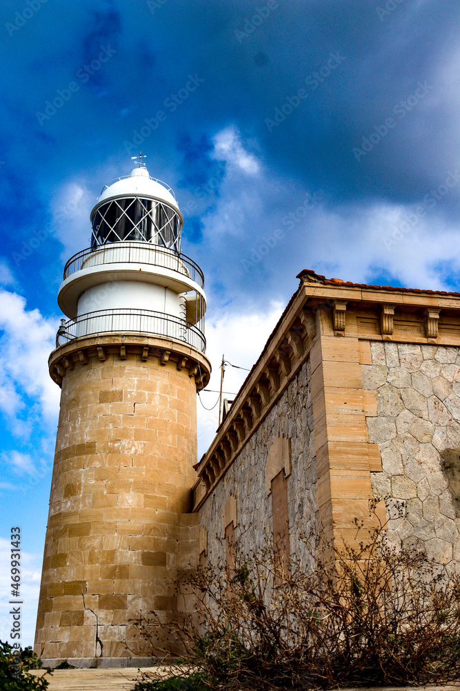 old lighthouse in the old town of island country