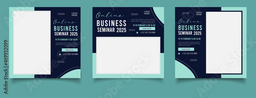 Business conference meeting social media post banner design template	
