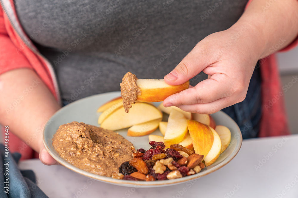 Apples and almond butter for a snack Apples and almond butter for a snack