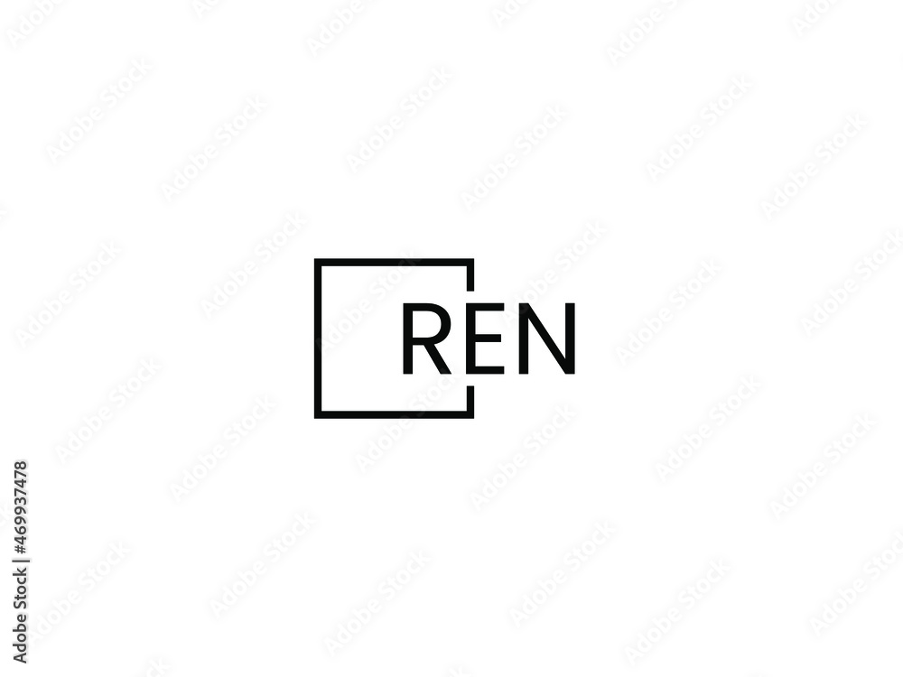 REN letter initial logo design vector illustration REN letter initial logo design vector illustration