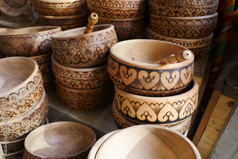 Market ethnic pattern wooden bowl Market ethnic pattern wooden bowl