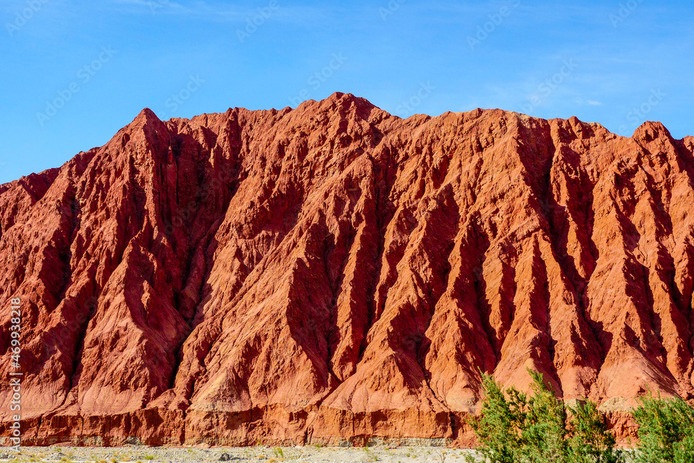 Red mountain rock metal ore