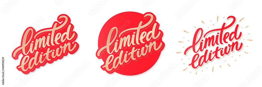 Limited edition. Vector handwritten lettering set. Limited edition. Vector handwritten lettering set.