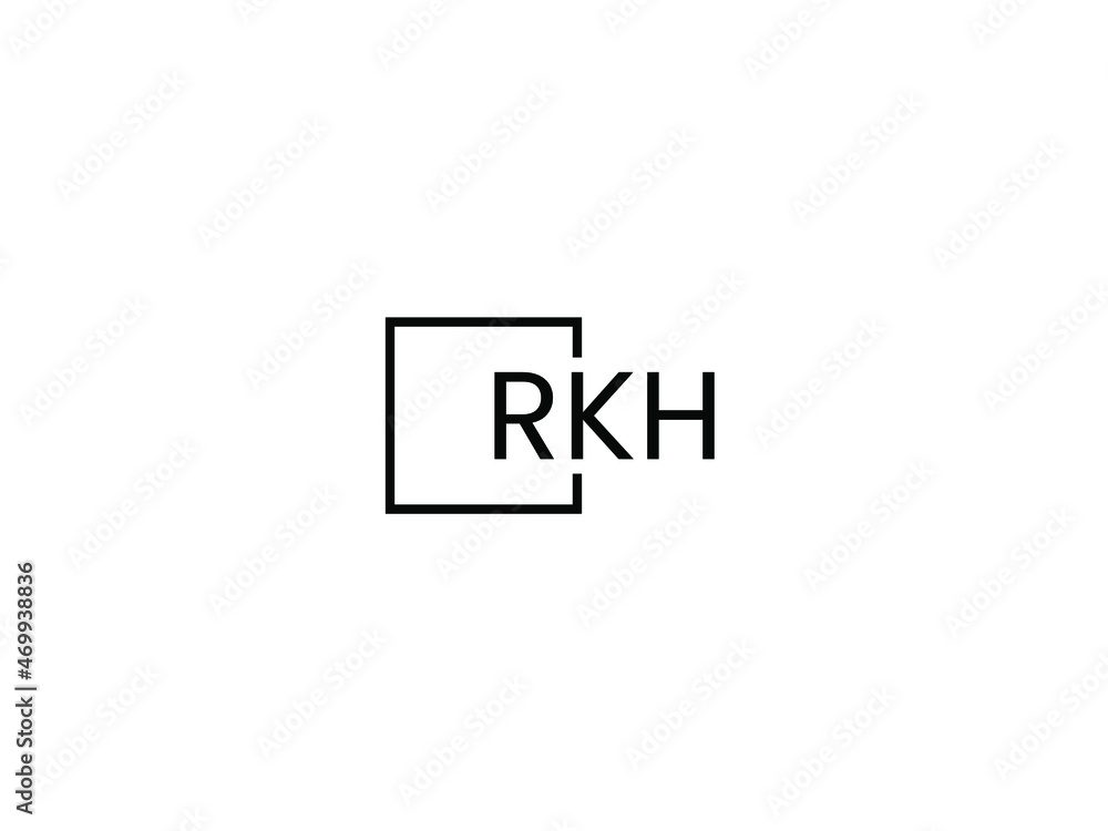 Fototapeta premium RKH letter initial logo design vector illustration