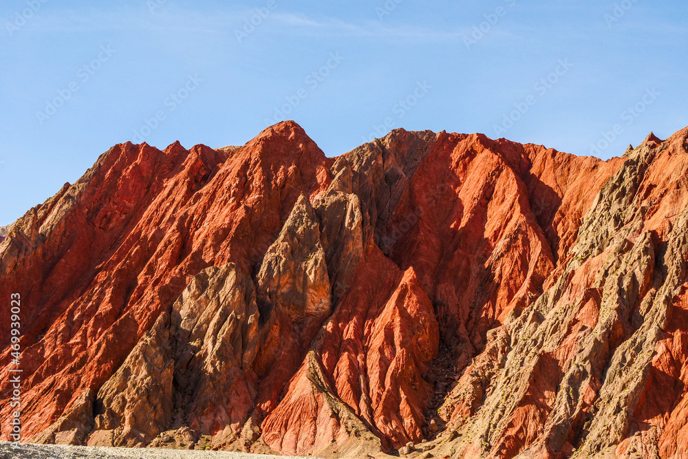 Red mountain rock metal ore