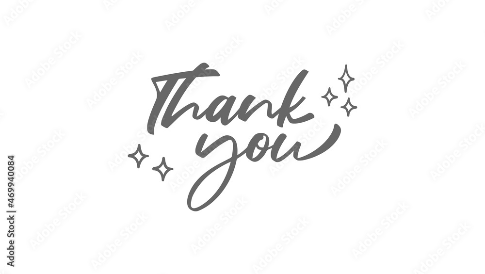 Thank you lettering text with shinning sparks. Hand written message. Thank you lettering text with shinning sparks. Hand written message.
