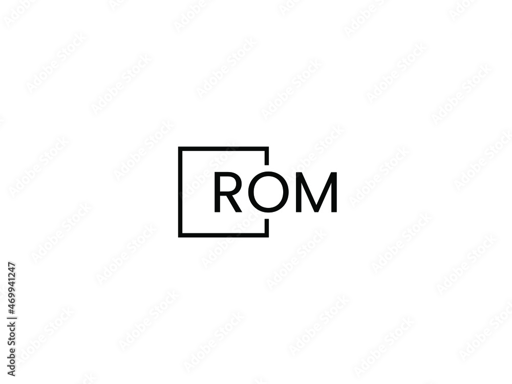 ROM letter initial logo design vector illustration ROM letter initial logo design vector illustration