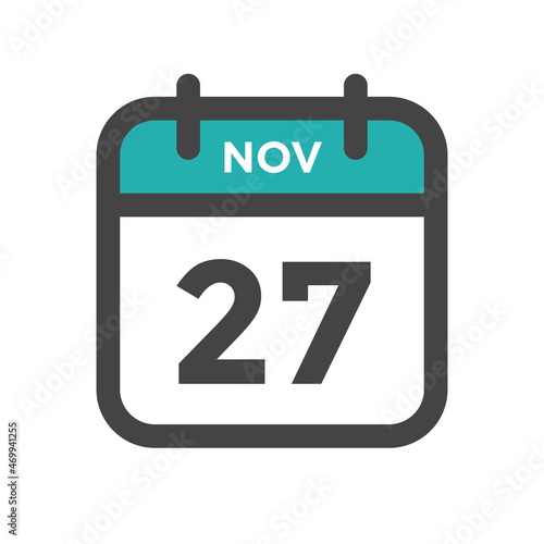 November 27 Calendar Day or Calender Date for Deadlines or Appointment