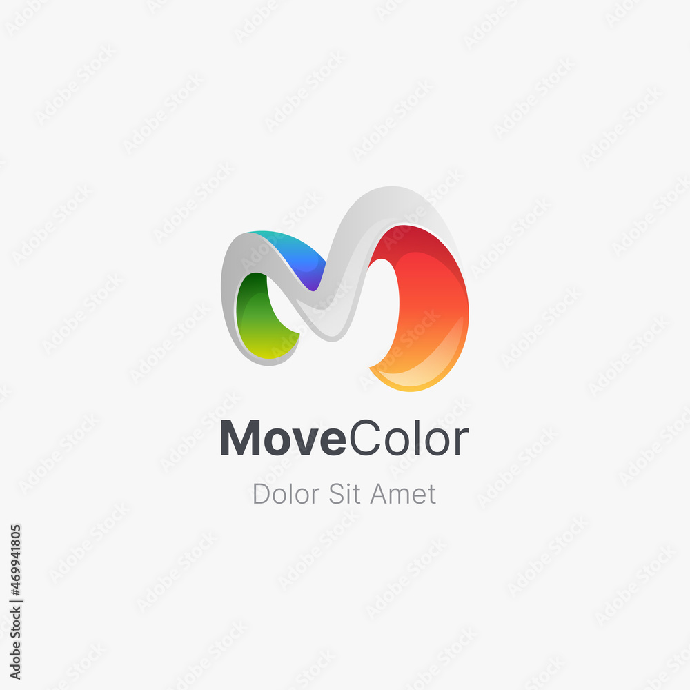 3d colorful letter m logo gradient 3d colorful letter m logo gradient