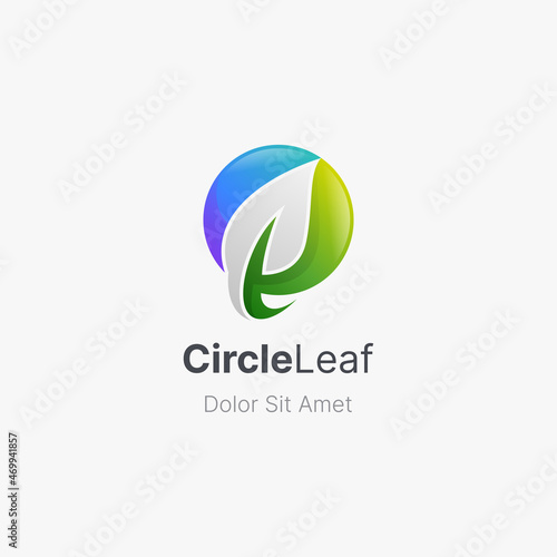 Free Download Circle gradient with leaf logo - GFXLoad