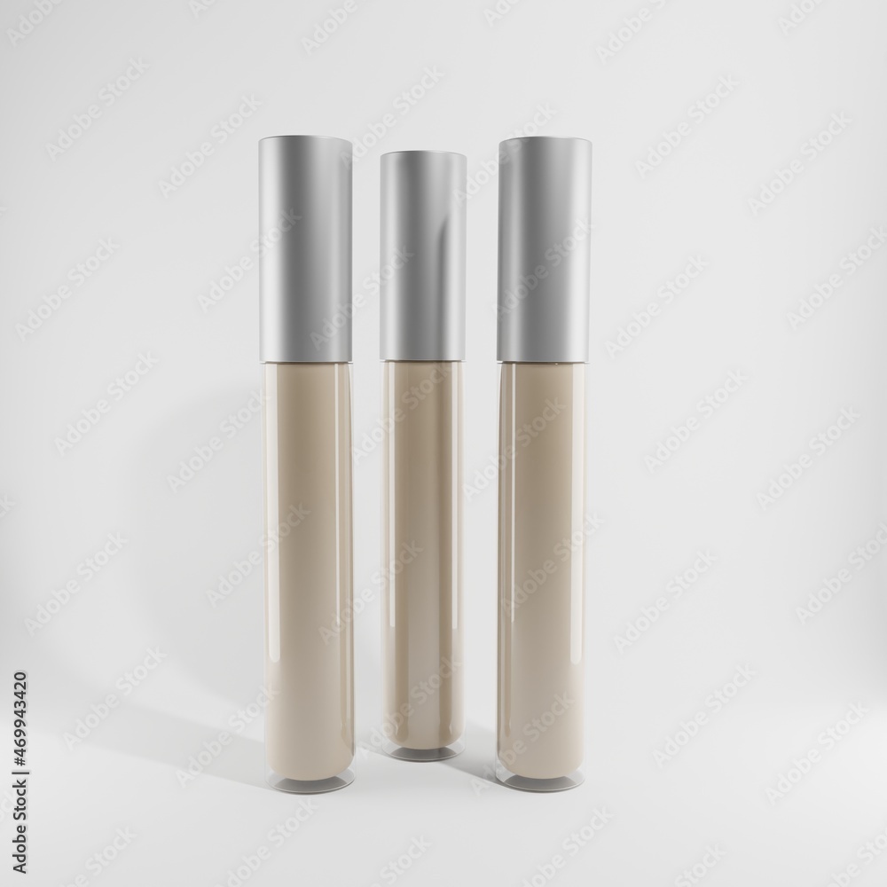 three glass corrector a front view on white background 3d render three glass corrector a front view on white background 3d render