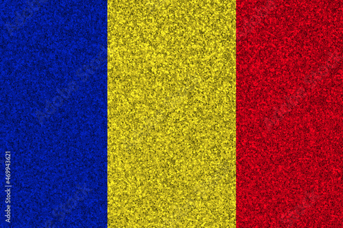 Patriotic glitter background in color of Chad flag