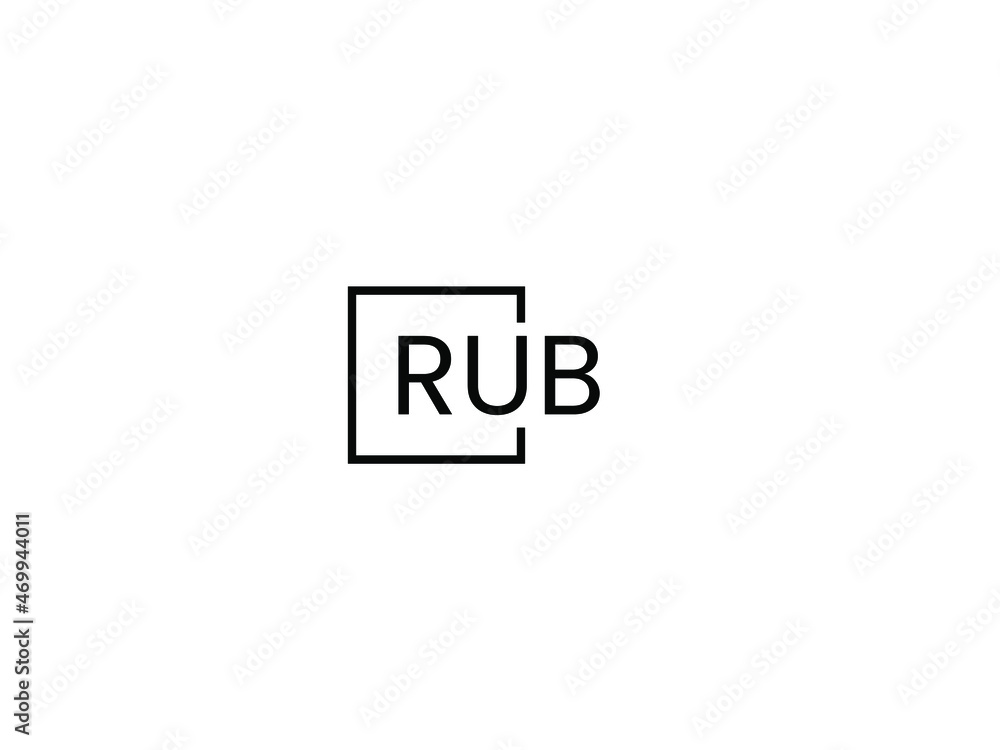 RUB letter initial logo design vector illustration RUB letter initial logo design vector illustration